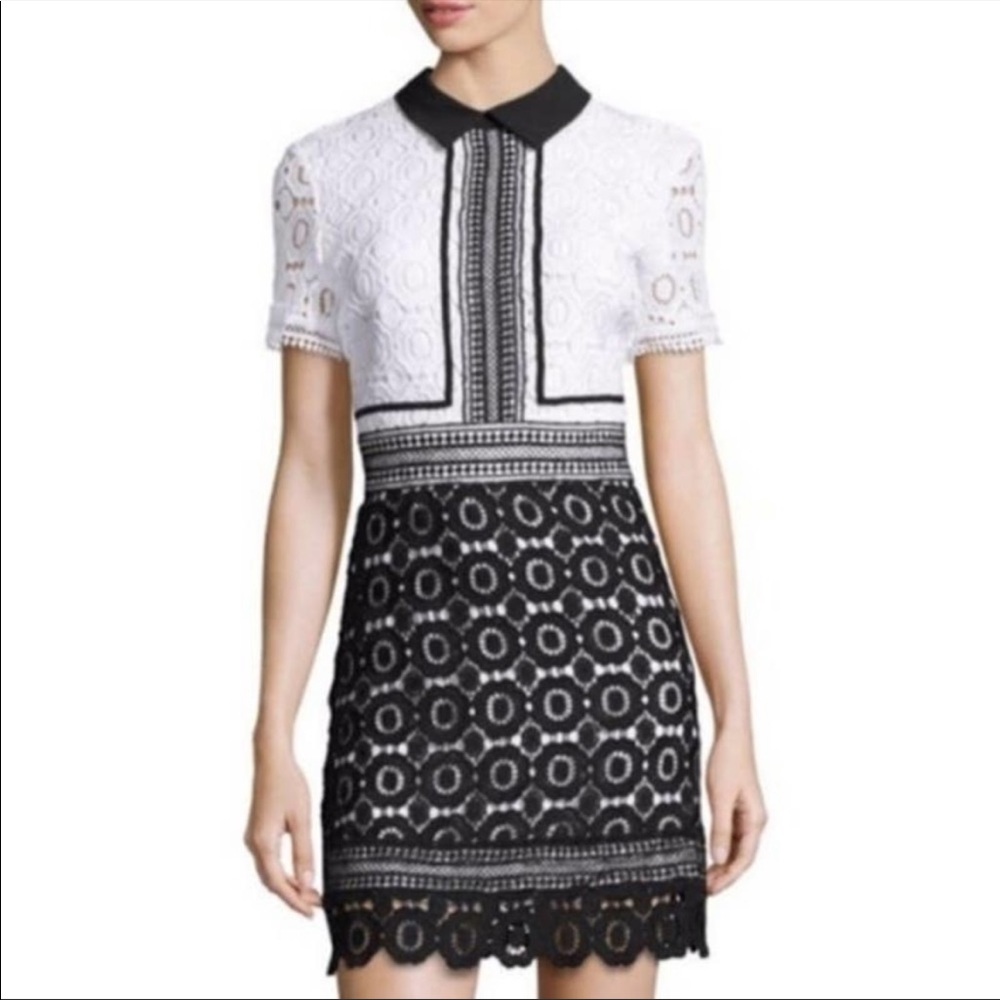 Few Moda Black and White Lace Mini Dress